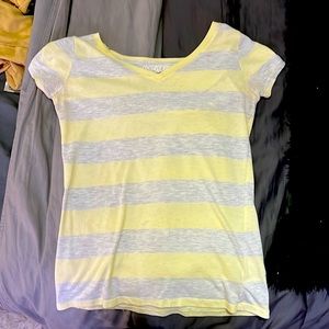 Yellow and grey striped shirt
